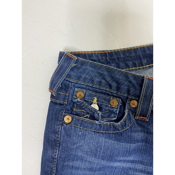 True Religion Billy Womens 25x34 Blue Denim Jeans Slim Straight - Picture 8 of 9